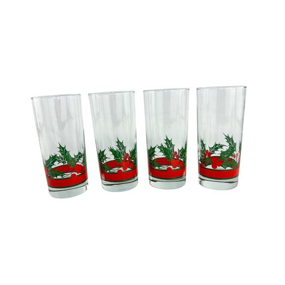 Libbey Holly Berry Glasses Set of 12, Vintage Christmas Wine, Lowball, Tumbler - Picture 15 of 16